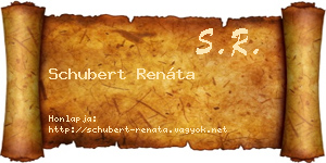 Schubert Renáta névjegykártya